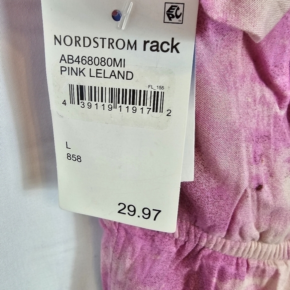 ABOUND Pink floral Leland dress V-neckline keyhole and tie front skater NWT - Picture 5 of 6